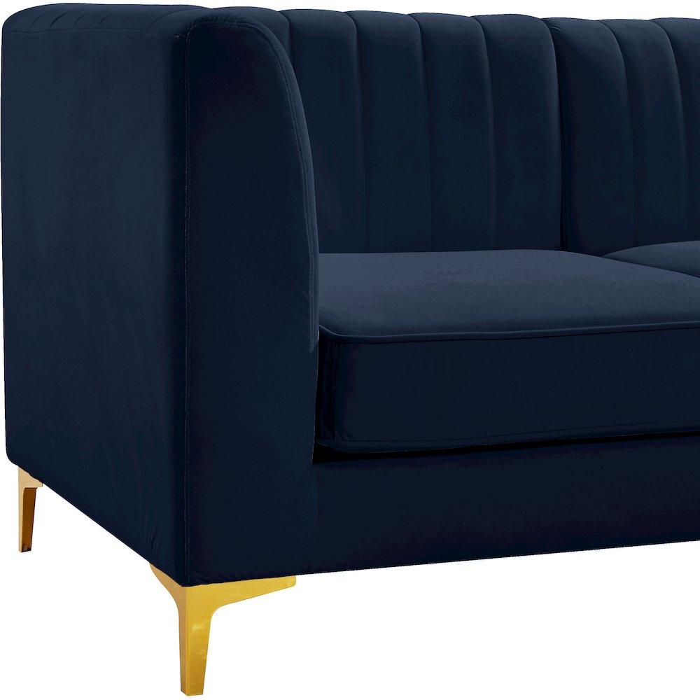 Alina Navy Velvet Modular Sofa. Picture 12