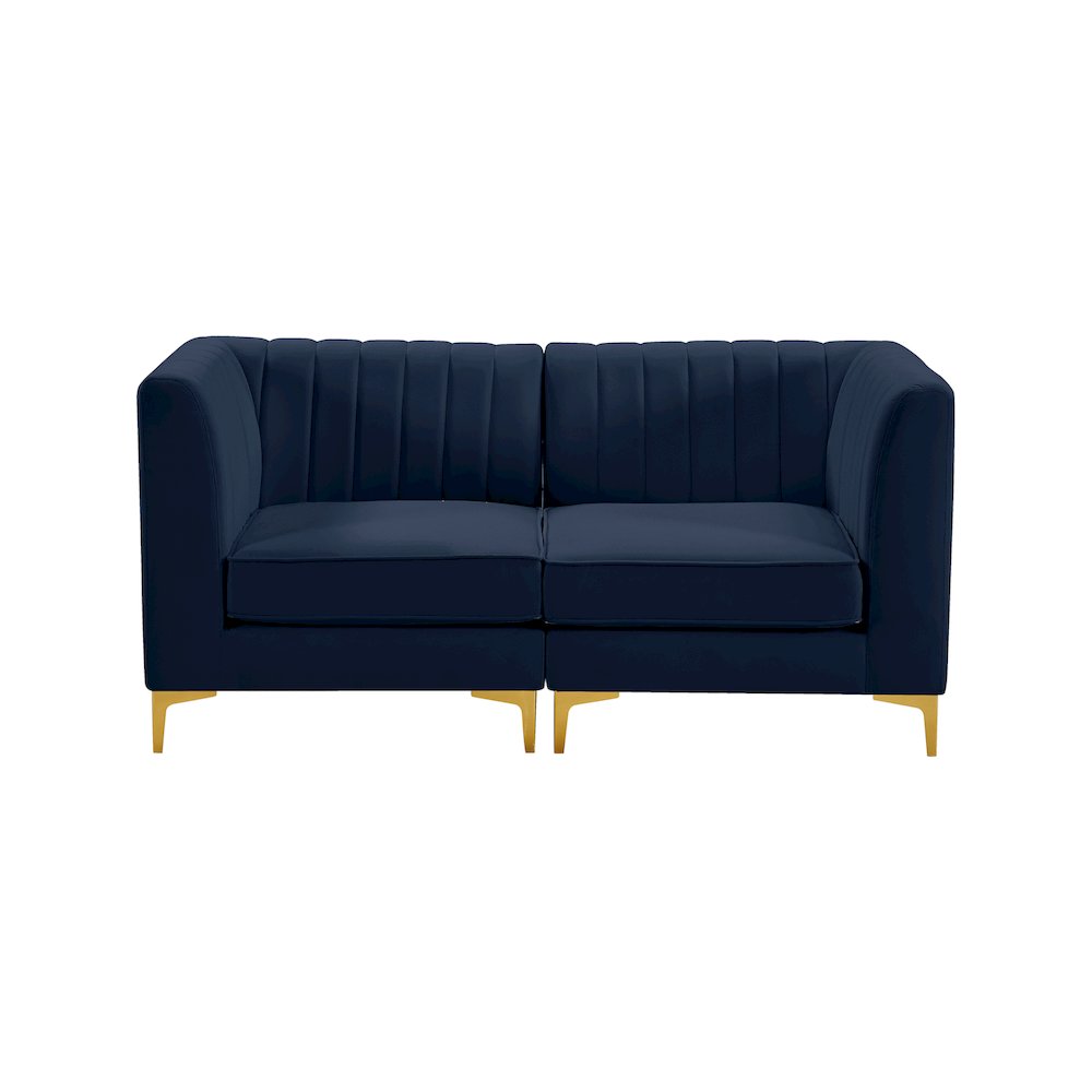 Alina Navy Velvet Modular Sofa. Picture 5