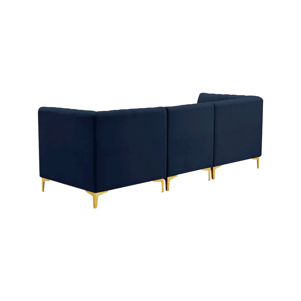 Alina Navy Velvet Modular Sofa. Picture 4