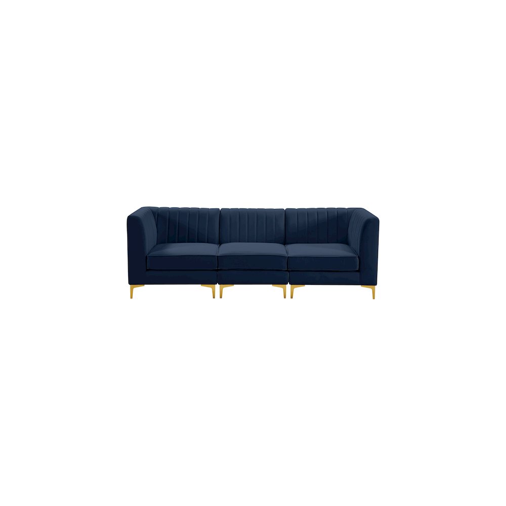 Alina Navy Velvet Modular Sofa. Picture 5
