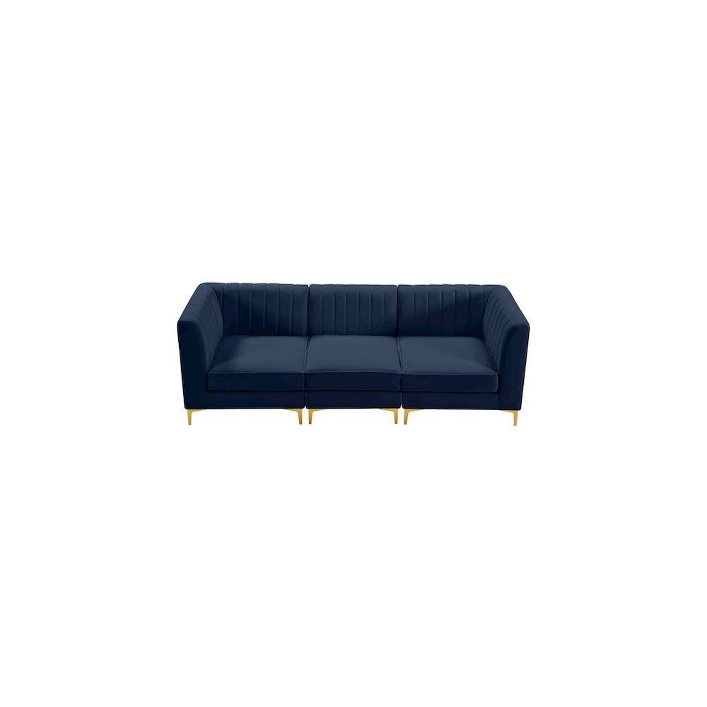 Alina Navy Velvet Modular Sofa. Picture 6