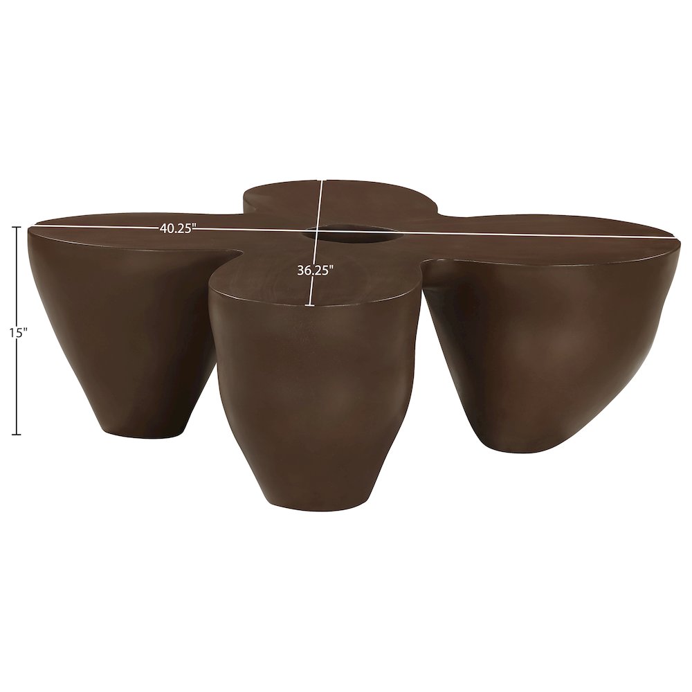 Fiore Brown Concrete Indoor/Outdoor Coffee Table. Picture 6