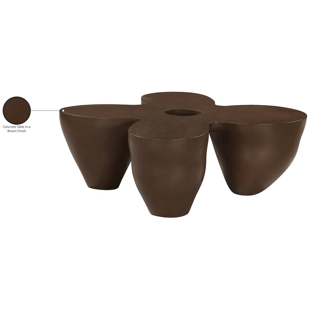 Fiore Brown Concrete Indoor/Outdoor Coffee Table. Picture 9