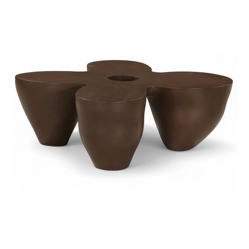 Fiore Brown Concrete Indoor/Outdoor Coffee Table. Picture 1