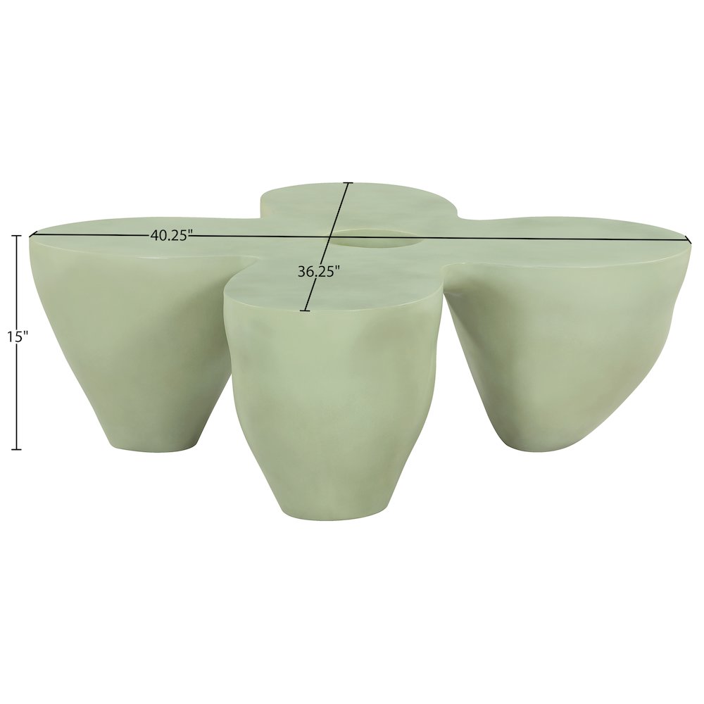 Fiore Green Concrete Indoor/Outdoor Coffee Table. Picture 6