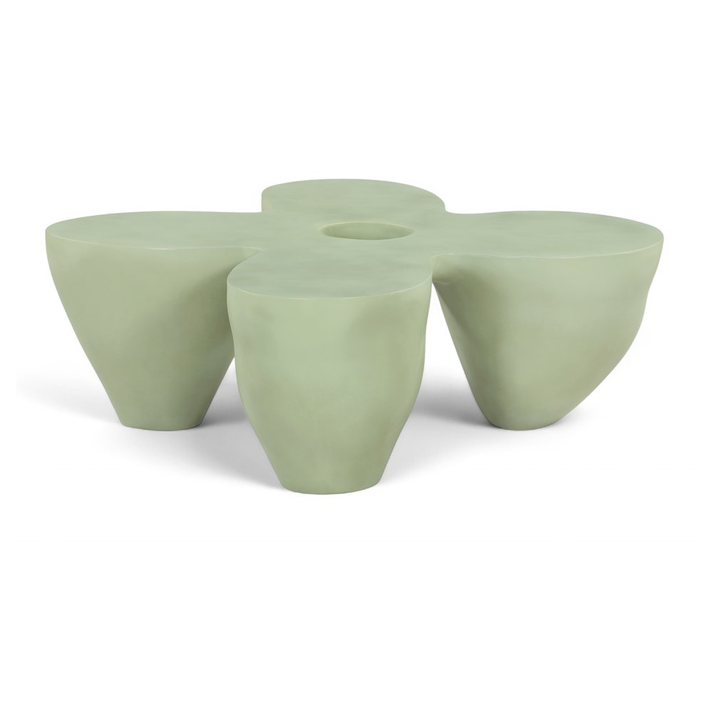 Fiore Green Concrete Indoor/Outdoor Coffee Table. Picture 1