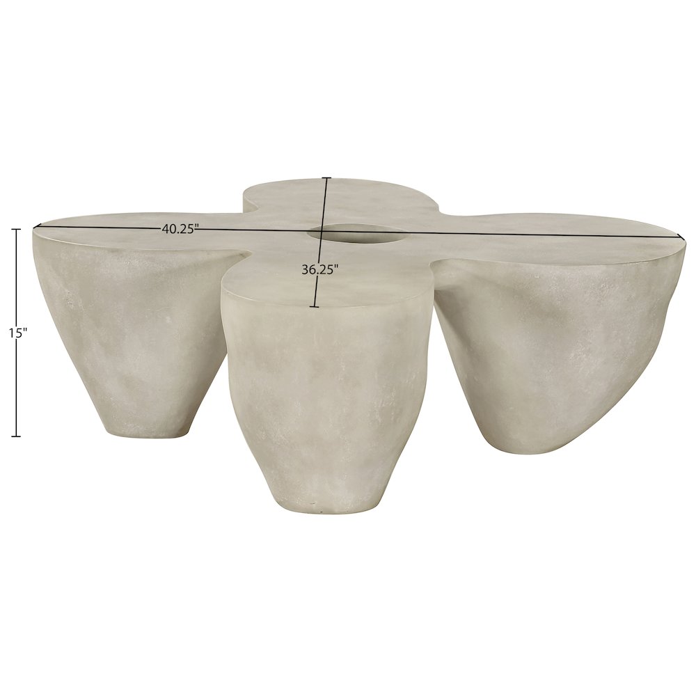 Fiore Beige Concrete Indoor/Outdoor Coffee Table. Picture 6