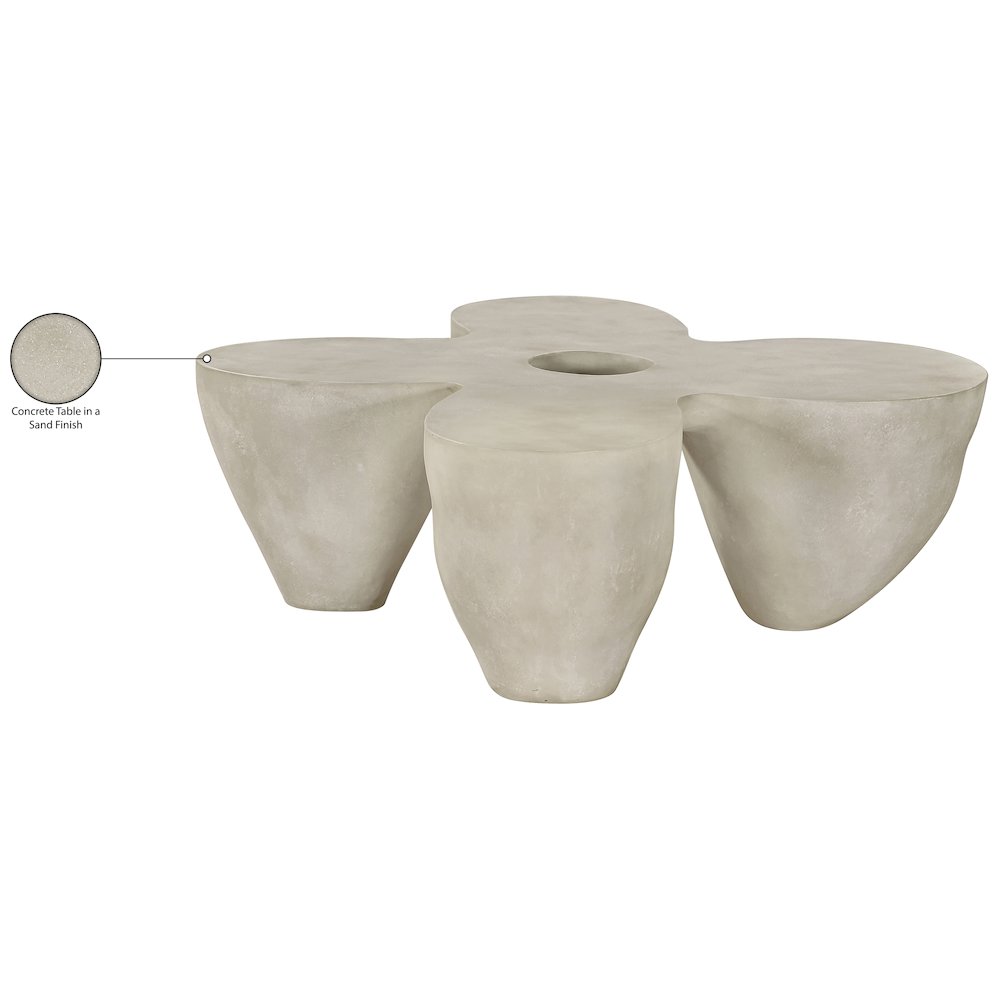Fiore Beige Concrete Indoor/Outdoor Coffee Table. Picture 9