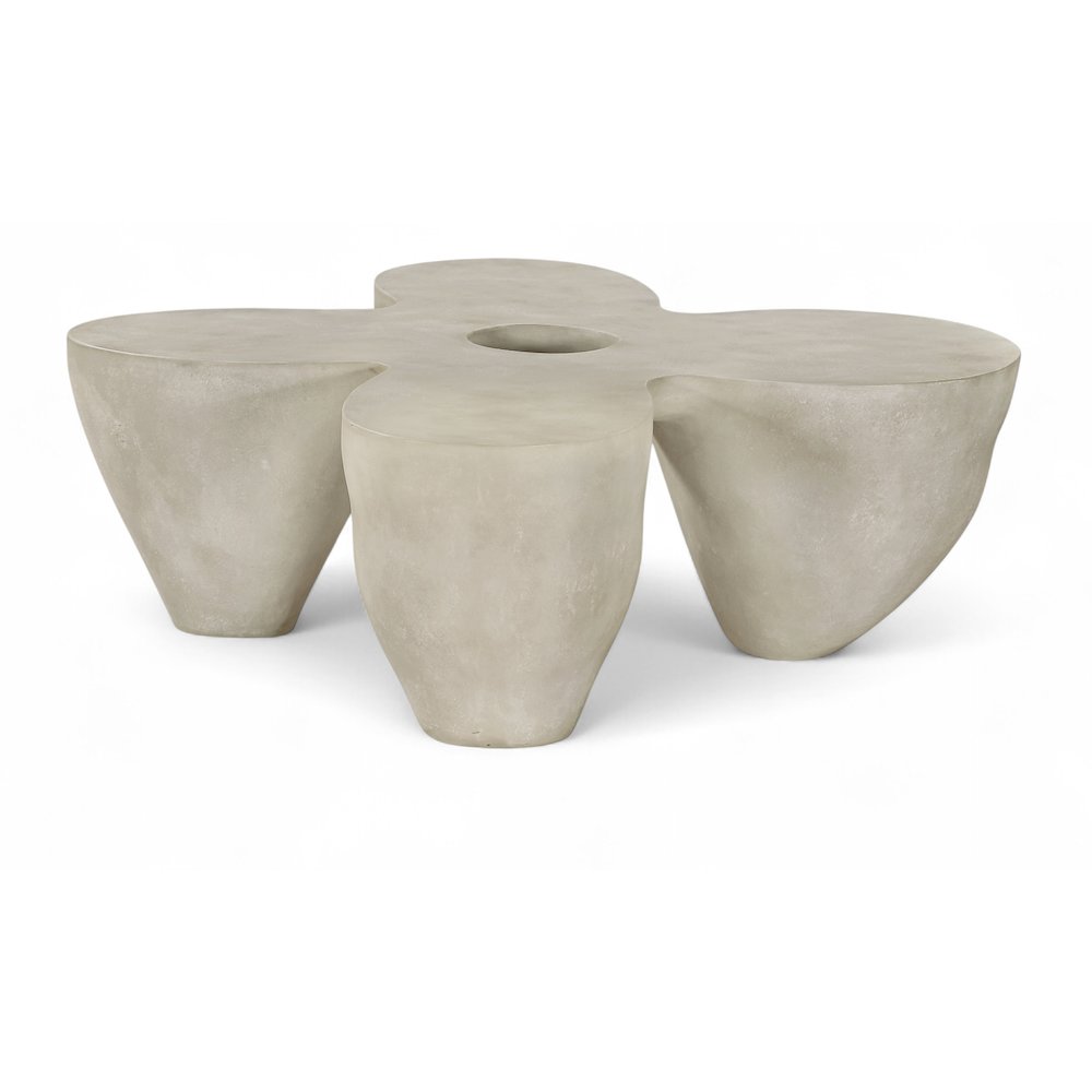 Fiore Beige Concrete Indoor/Outdoor Coffee Table. Picture 1
