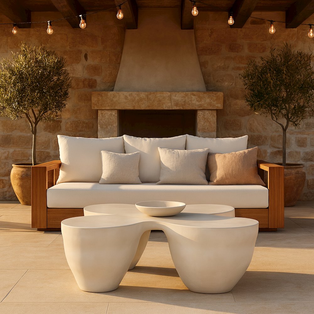 Fiore Taupe Concrete Indoor/Outdoor Coffee Table. Picture 7