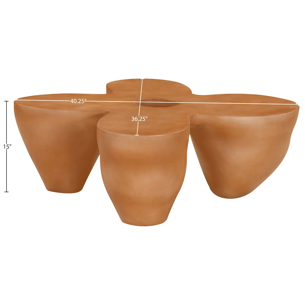 Fiore Terracotta Concrete Indoor/Outdoor Coffee Table. Picture 6