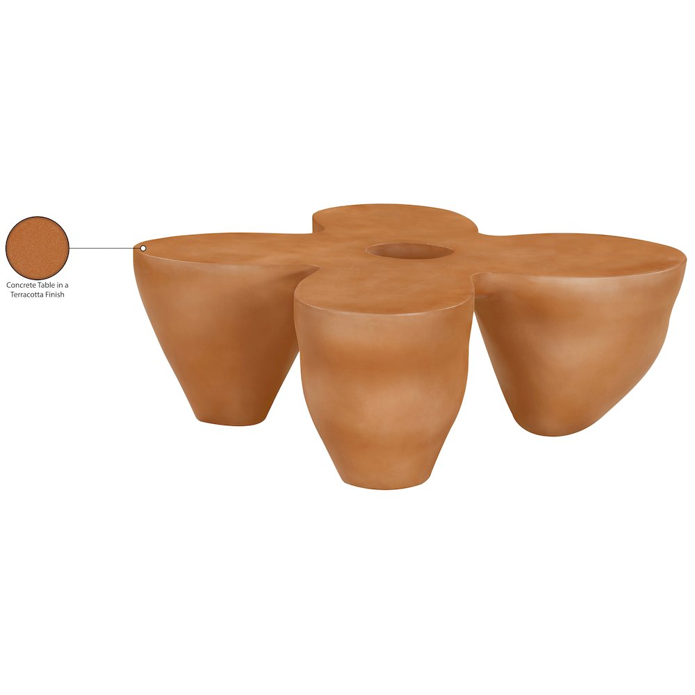 Fiore Terracotta Concrete Indoor/Outdoor Coffee Table. Picture 9