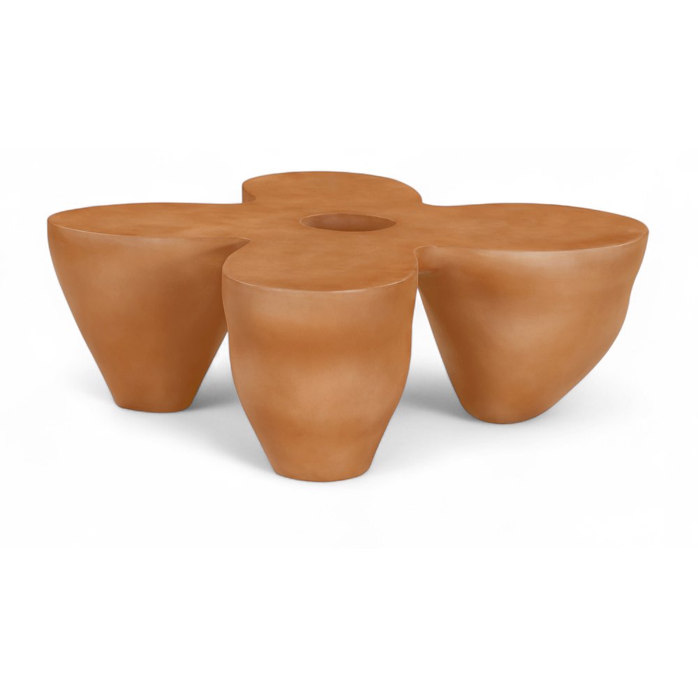 Fiore Terracotta Concrete Indoor/Outdoor Coffee Table. Picture 1