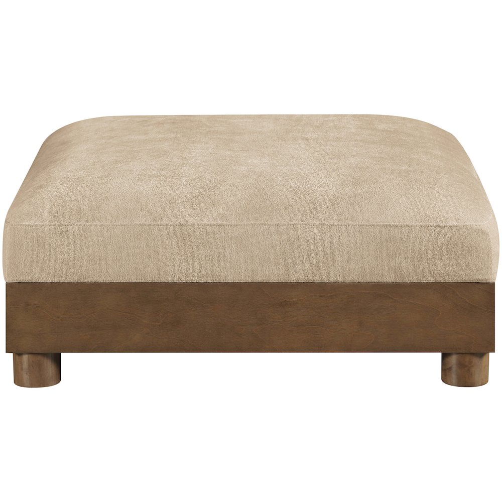 Turin Beige Chenille Fabric Upholstered Modular Ottoman. Picture 2