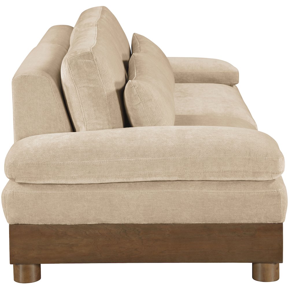 Turin 95.5" Beige Chenille Fabric Upholstered 2pc. Modular Loveseat. Picture 2
