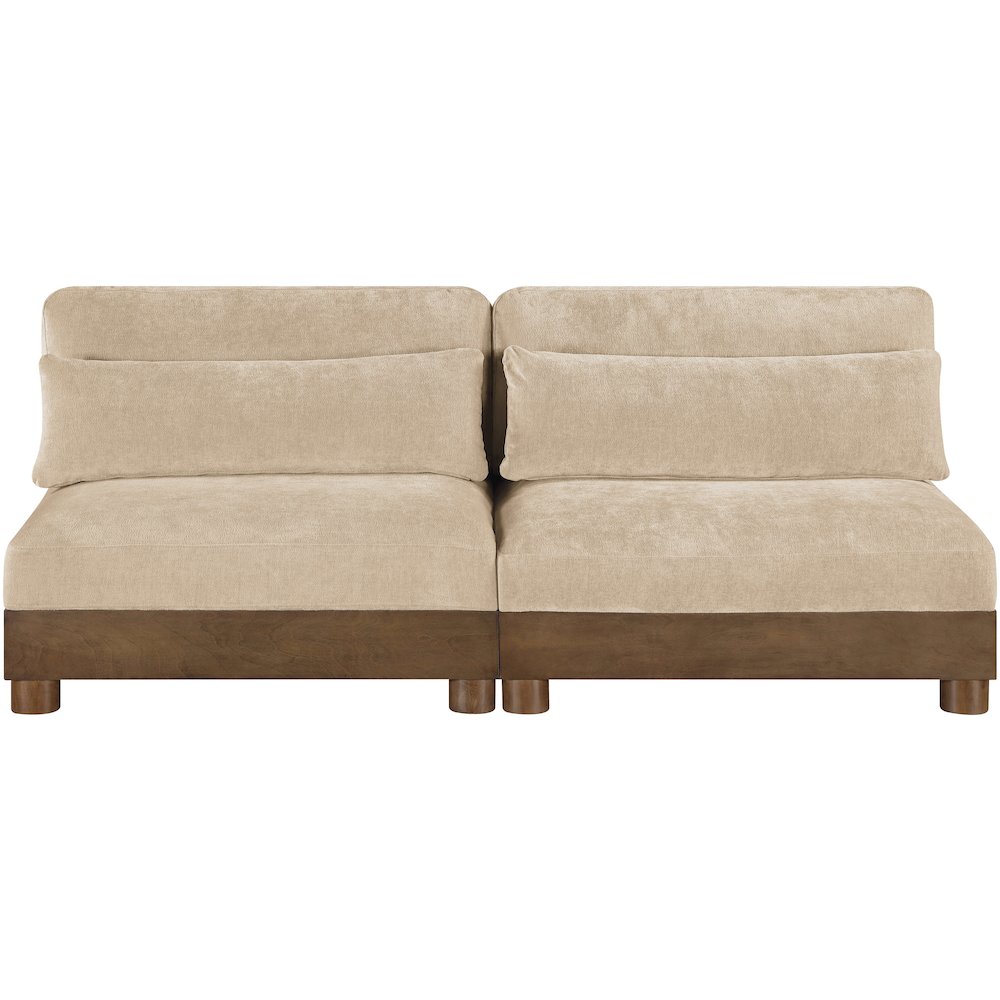 Turin 80" Beige Chenille Fabric Upholstered 2pc. Modular Loveseat. Picture 6