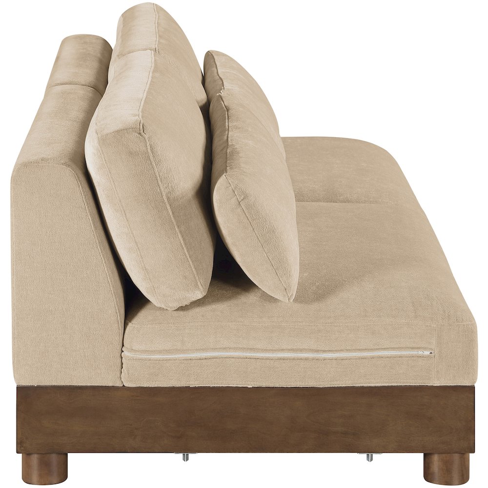 Turin 80" Beige Chenille Fabric Upholstered 2pc. Modular Loveseat. Picture 2