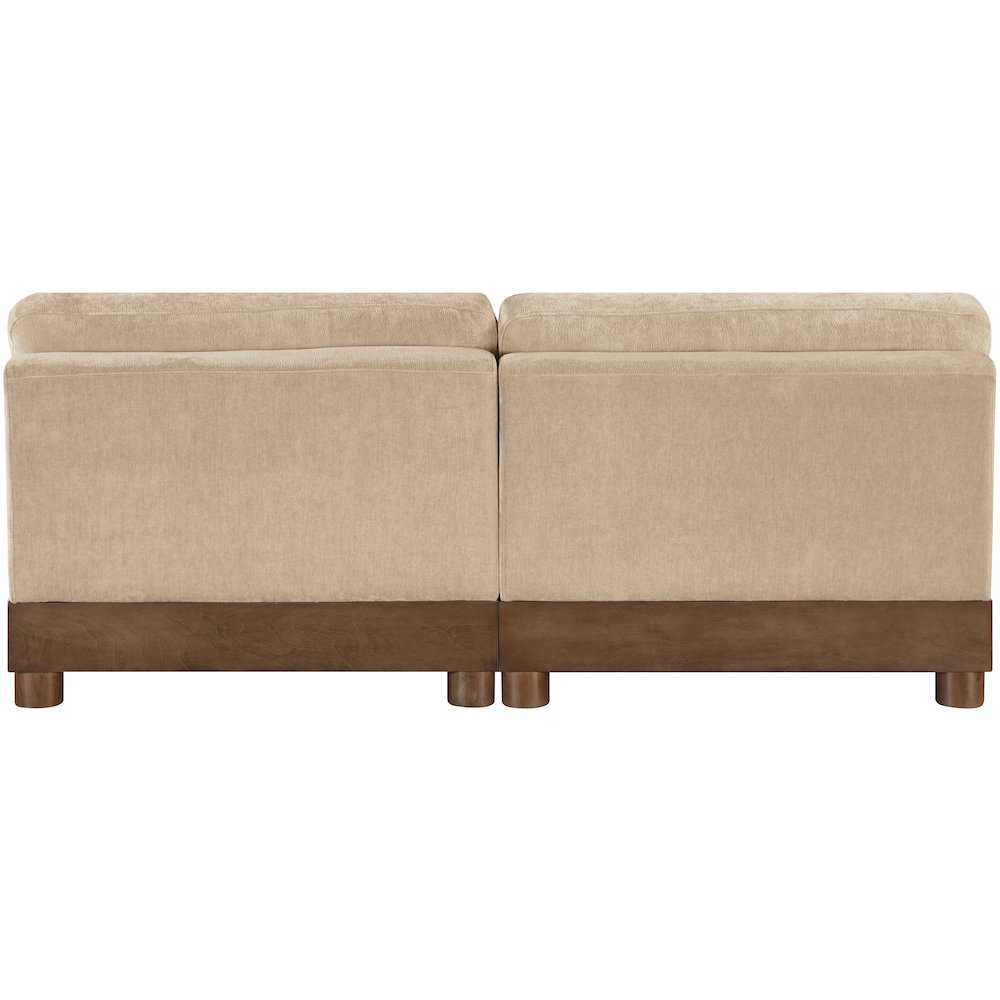 Turin 80" Beige Chenille Fabric Upholstered 2pc. Modular Loveseat. Picture 7