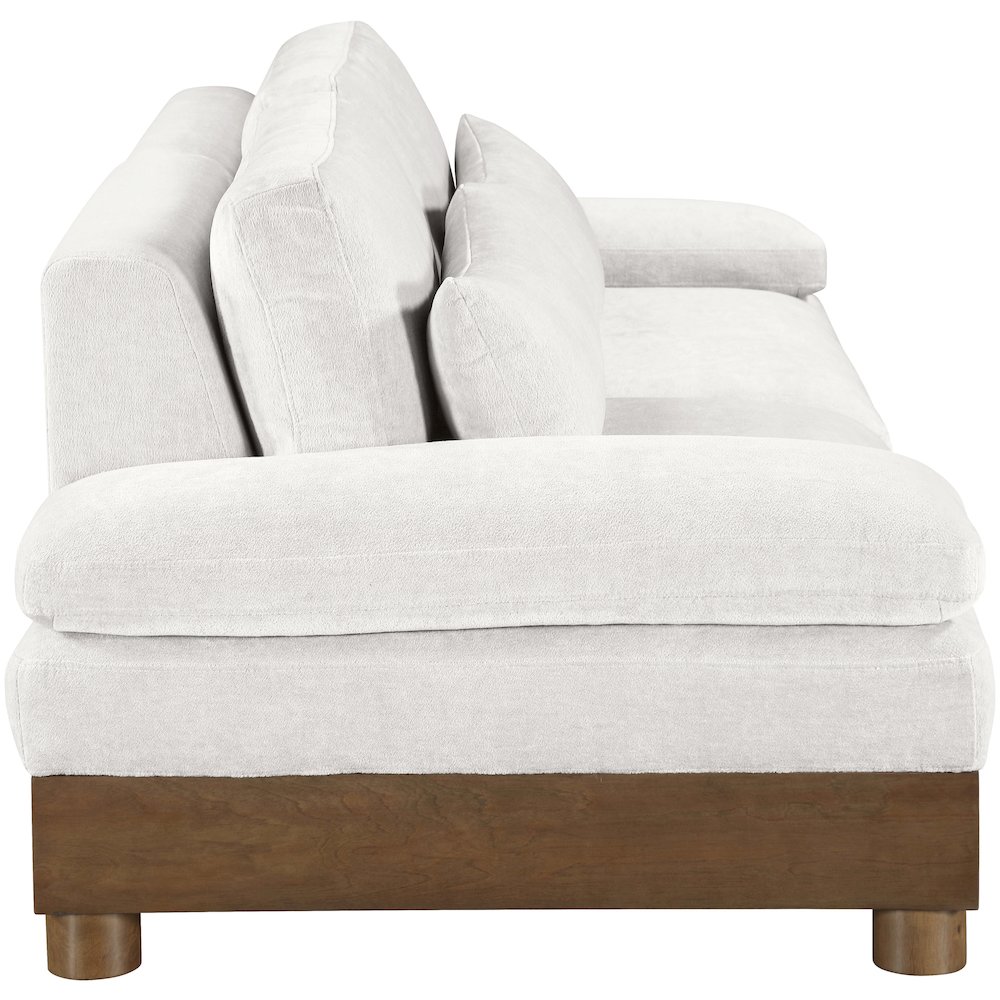 Turin 95.5" Cream Chenille Fabric Upholstered 2pc. Modular Loveseat. Picture 2