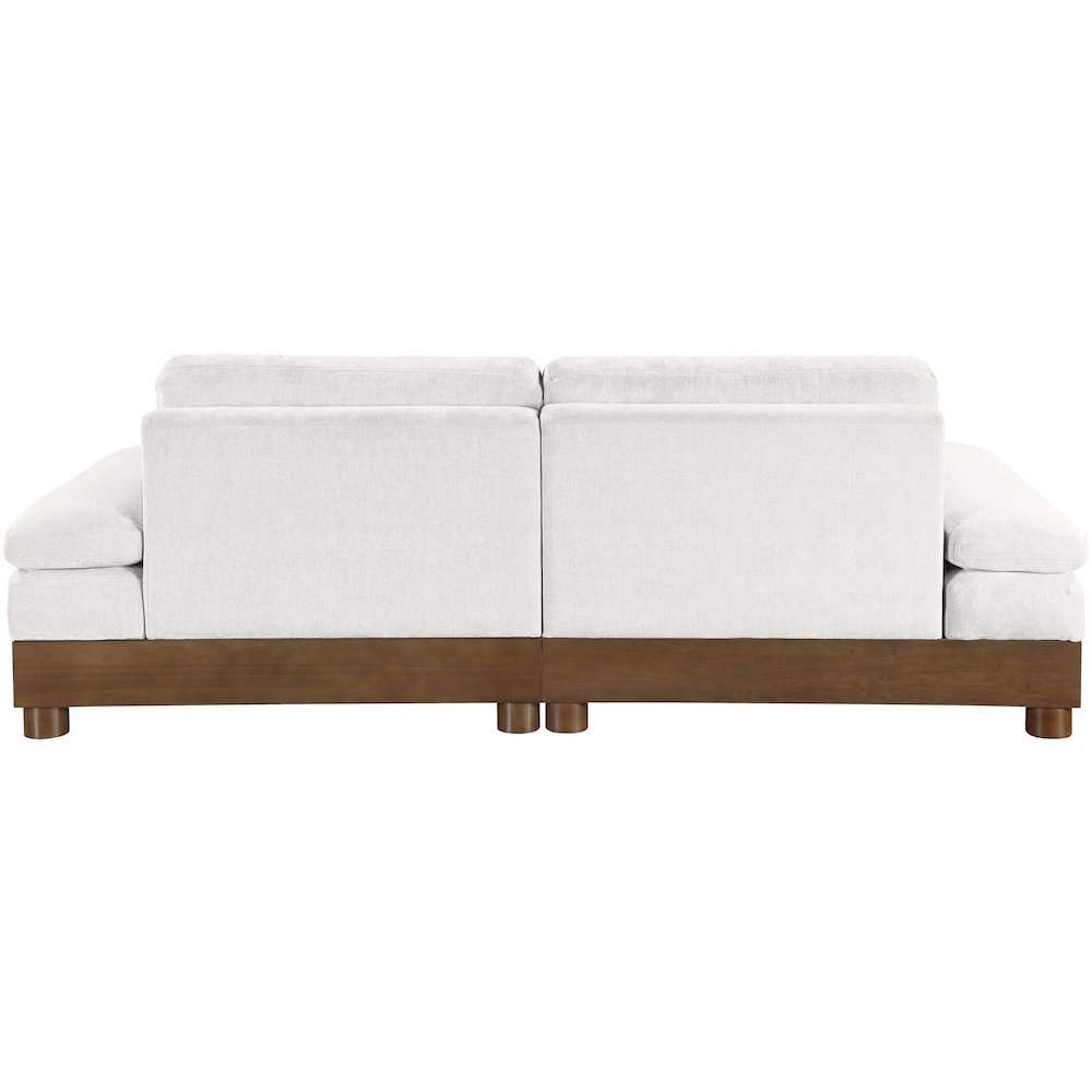 Turin 95.5" Cream Chenille Fabric Upholstered 2pc. Modular Loveseat. Picture 7