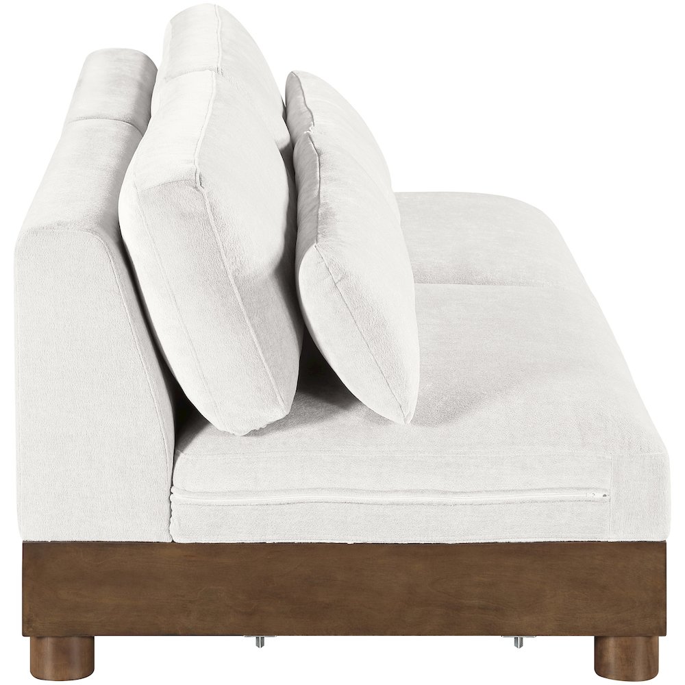 Turin 80" Cream Chenille Fabric Upholstered 2pc. Modular Loveseat. Picture 7