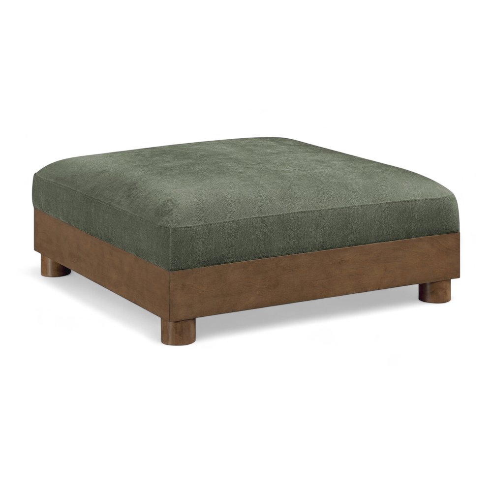 Turin Green Chenille Fabric Upholstered Modular Ottoman. Picture 1
