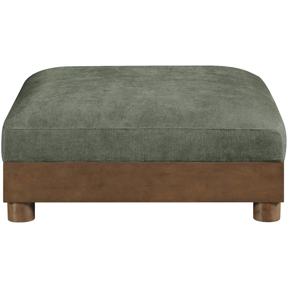Turin Green Chenille Fabric Upholstered Modular Ottoman. Picture 2