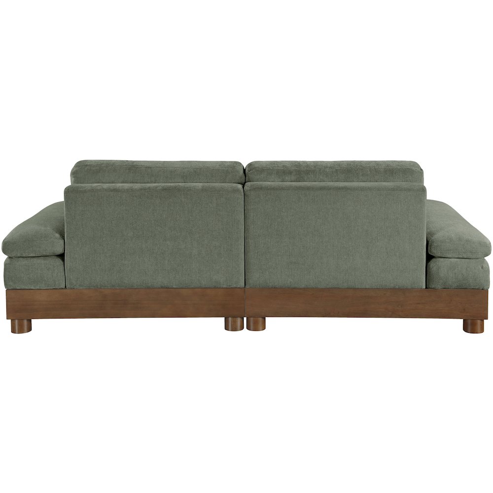 Turin 95.5" Green Chenille Fabric Upholstered 2pc. Modular Loveseat. Picture 7