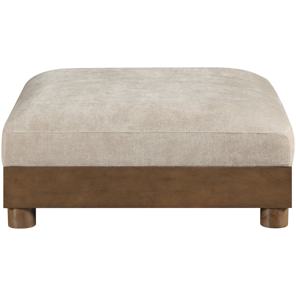 Turin Taupe Chenille Fabric Upholstered Modular Ottoman. Picture 4