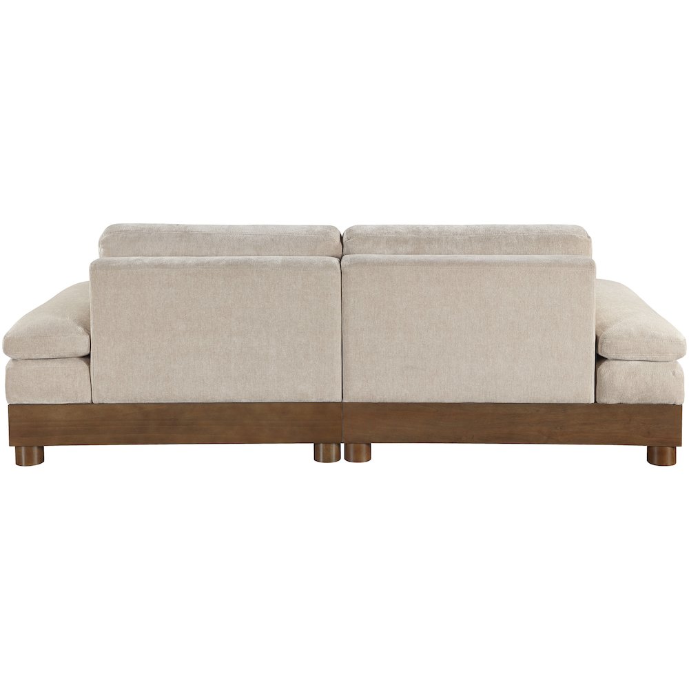 Turin 95.5" Taupe Chenille Fabric Upholstered 2pc. Modular Loveseat. Picture 3