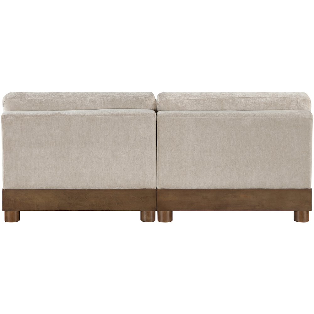 Turin 80" Taupe Chenille Fabric Upholstered 2pc. Modular Loveseat. Picture 7