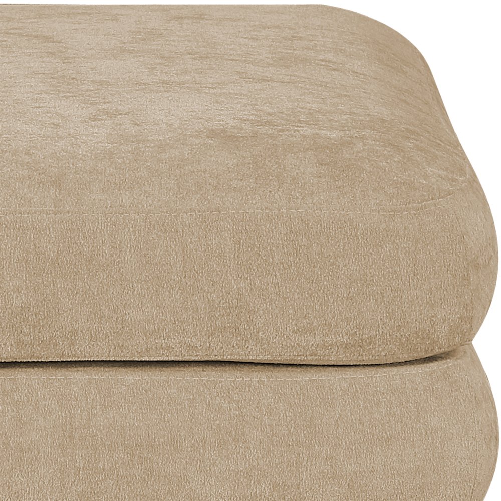 Stellar Beige Chenille Fabric Upholstered Modular Modular Ottoman. Picture 2