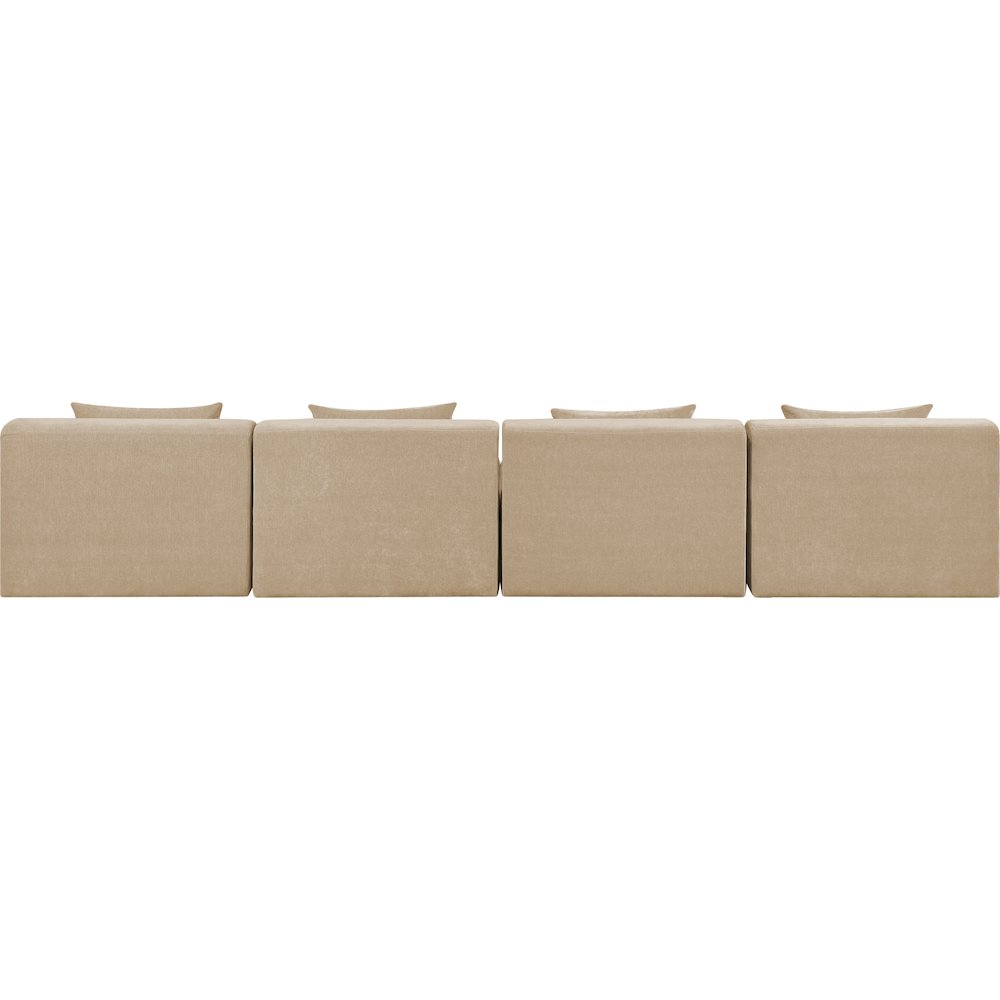 Stellar 152" Beige Chenille Fabric Upholstered 4pc. Modular Sofa. Picture 2