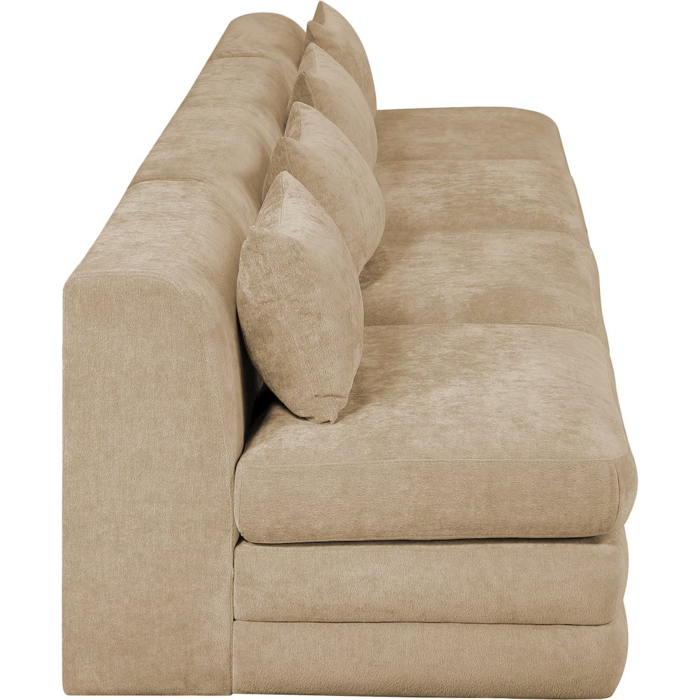 Stellar 152" Beige Chenille Fabric Upholstered 4pc. Modular Sofa. Picture 8