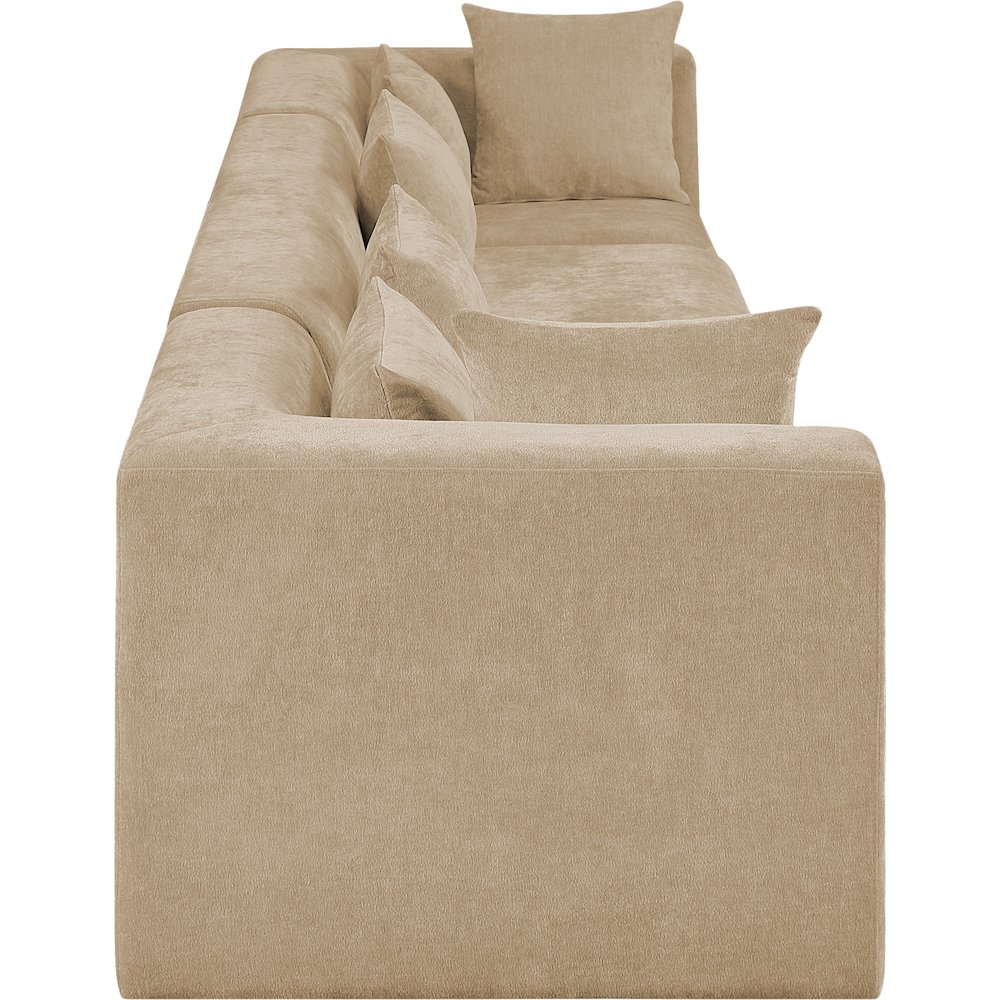 Stellar 152" Beige Chenille Fabric Upholstered 4pc. Modular Sofa. Picture 8
