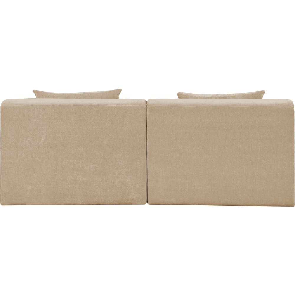 Stellar 76" Beige Chenille Fabric Upholstered 2pc. Modular Loveseat. Picture 2