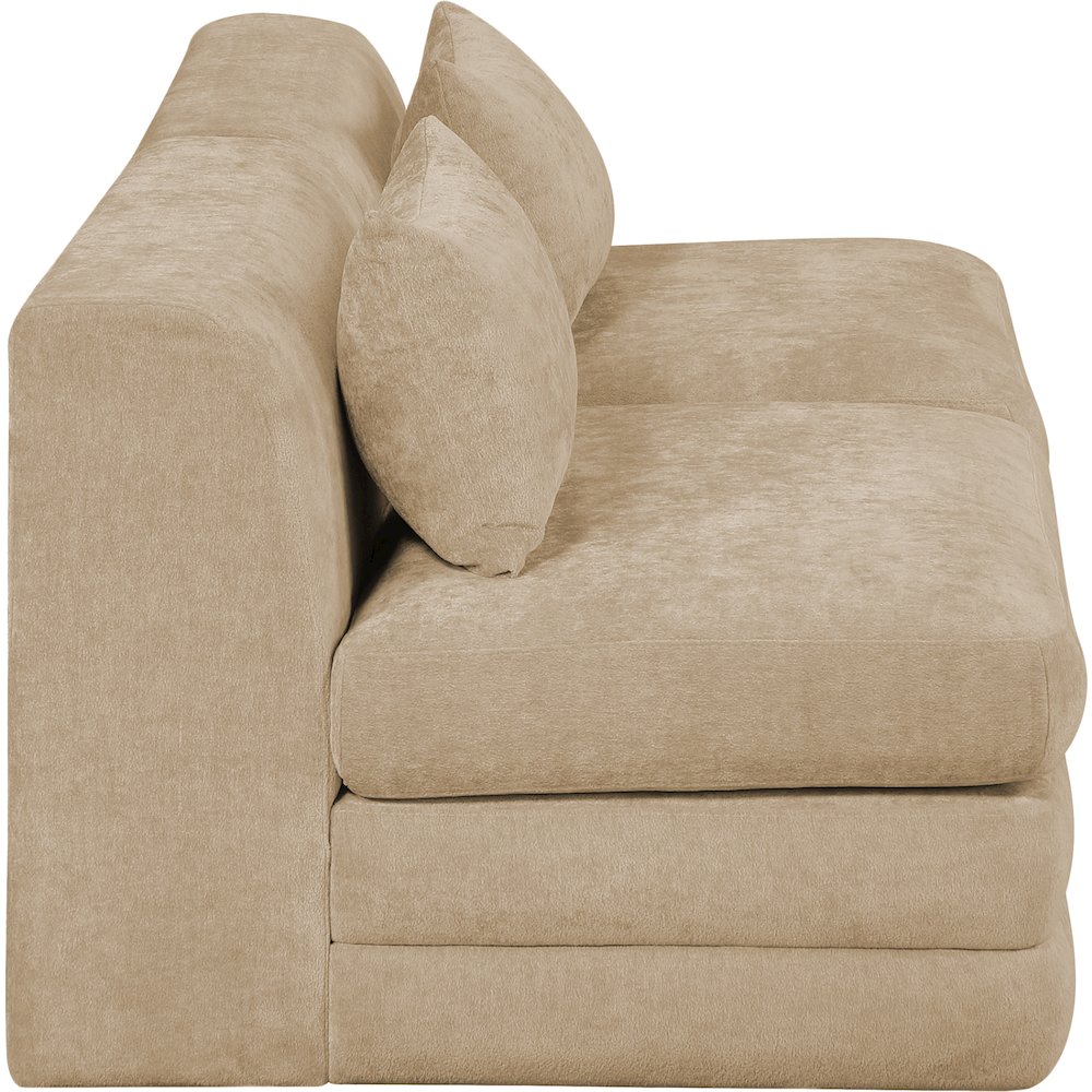 Stellar 76" Beige Chenille Fabric Upholstered 2pc. Modular Loveseat. Picture 8
