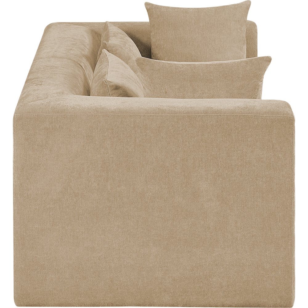 Stellar 76" Beige Chenille Fabric Upholstered 2pc. Modular Loveseat. Picture 8
