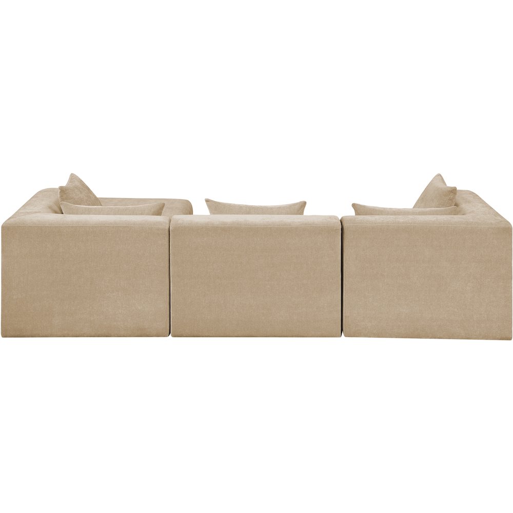 Stellar 114" Beige Chenille Fabric Upholstered 4Pc. Modular Sectional. Picture 8