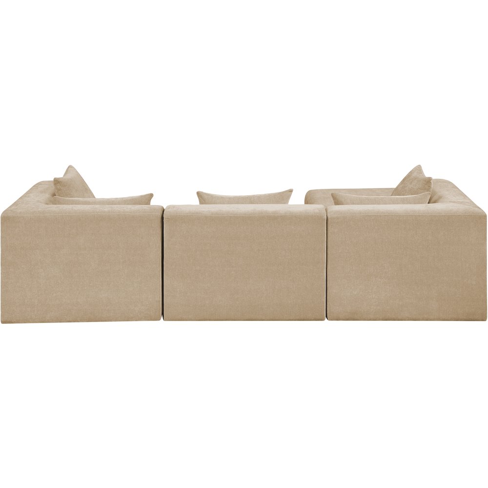 Stellar 114" Beige Chenille Fabric Upholstered 4Pc. Modular Sectional. Picture 3