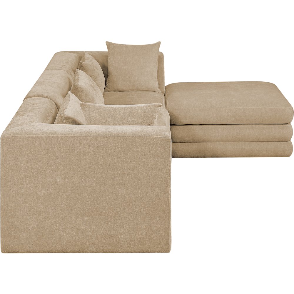 Stellar 114" Beige Chenille Fabric Upholstered 4Pc. Modular Sectional. Picture 4