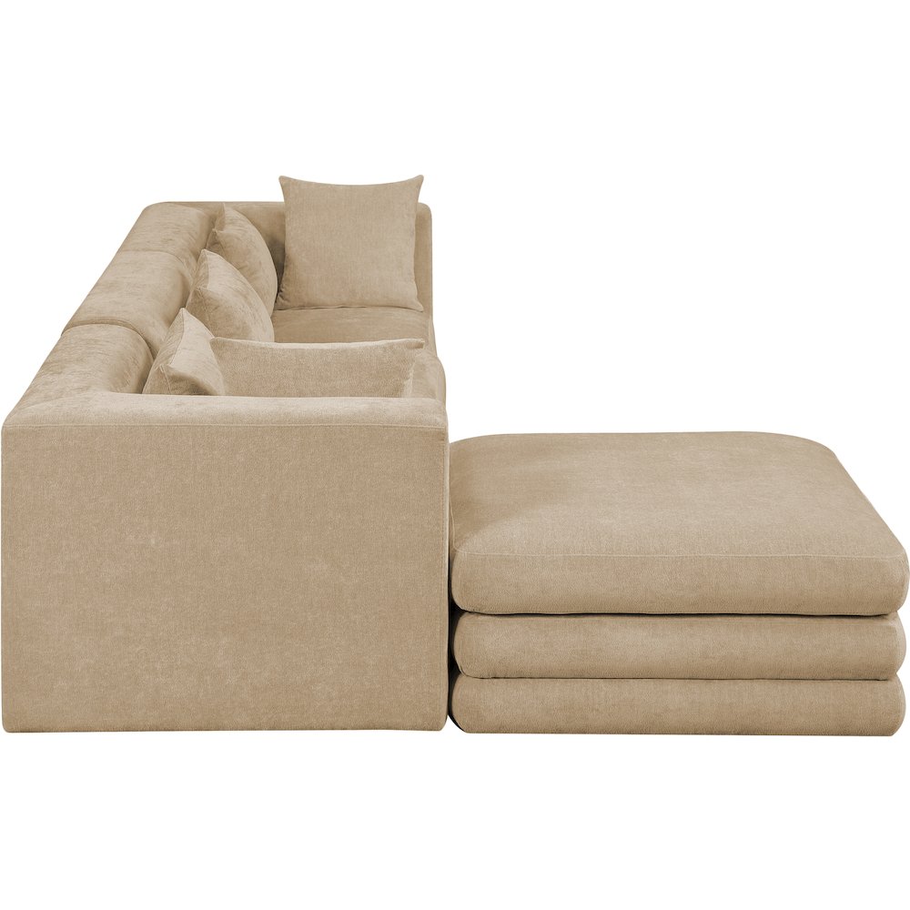 Stellar 114" Beige Chenille Fabric Upholstered 4Pc. Modular Sectional. Picture 5