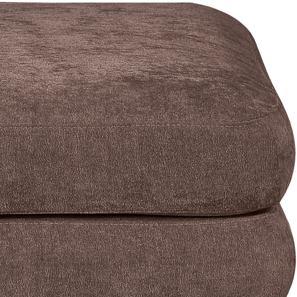 Stellar Brown Chenille Fabric Upholstered Modular Modular Ottoman. Picture 2