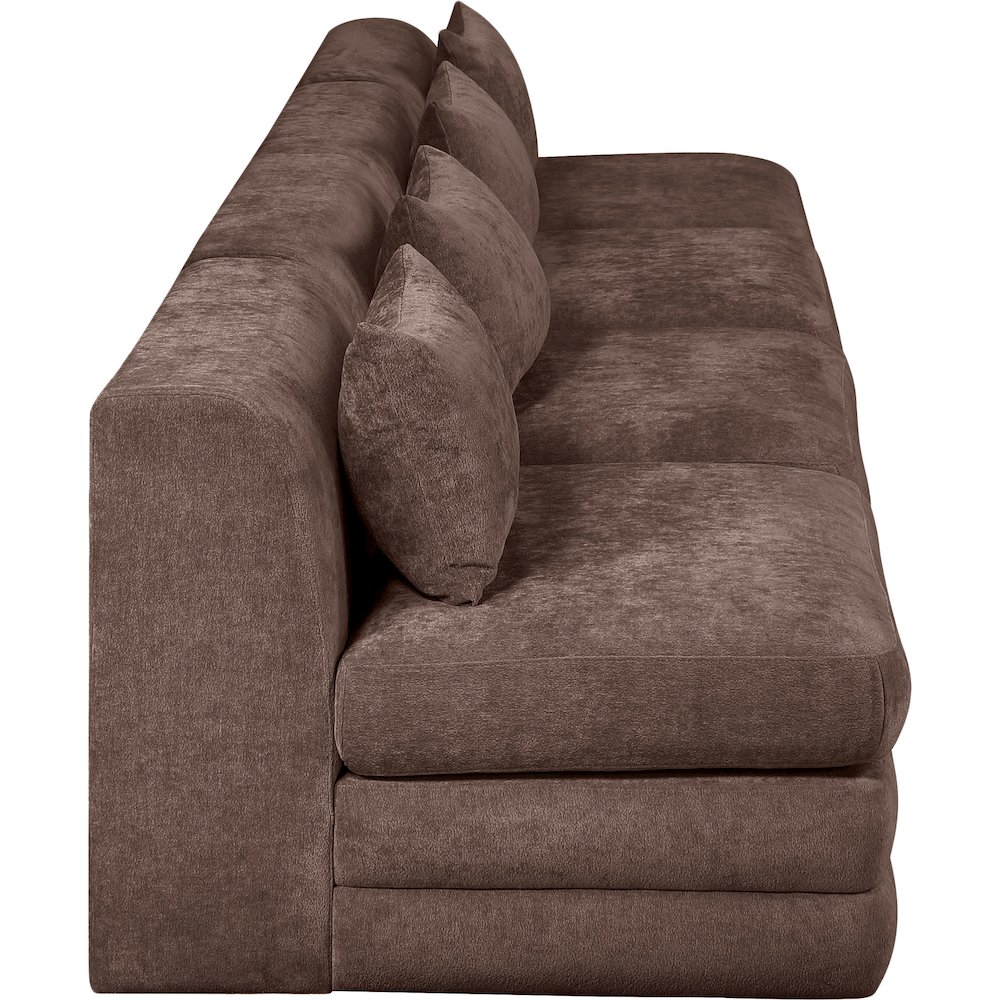 Stellar 152" Brown Chenille Fabric Upholstered 4pc. Modular Sofa. Picture 8