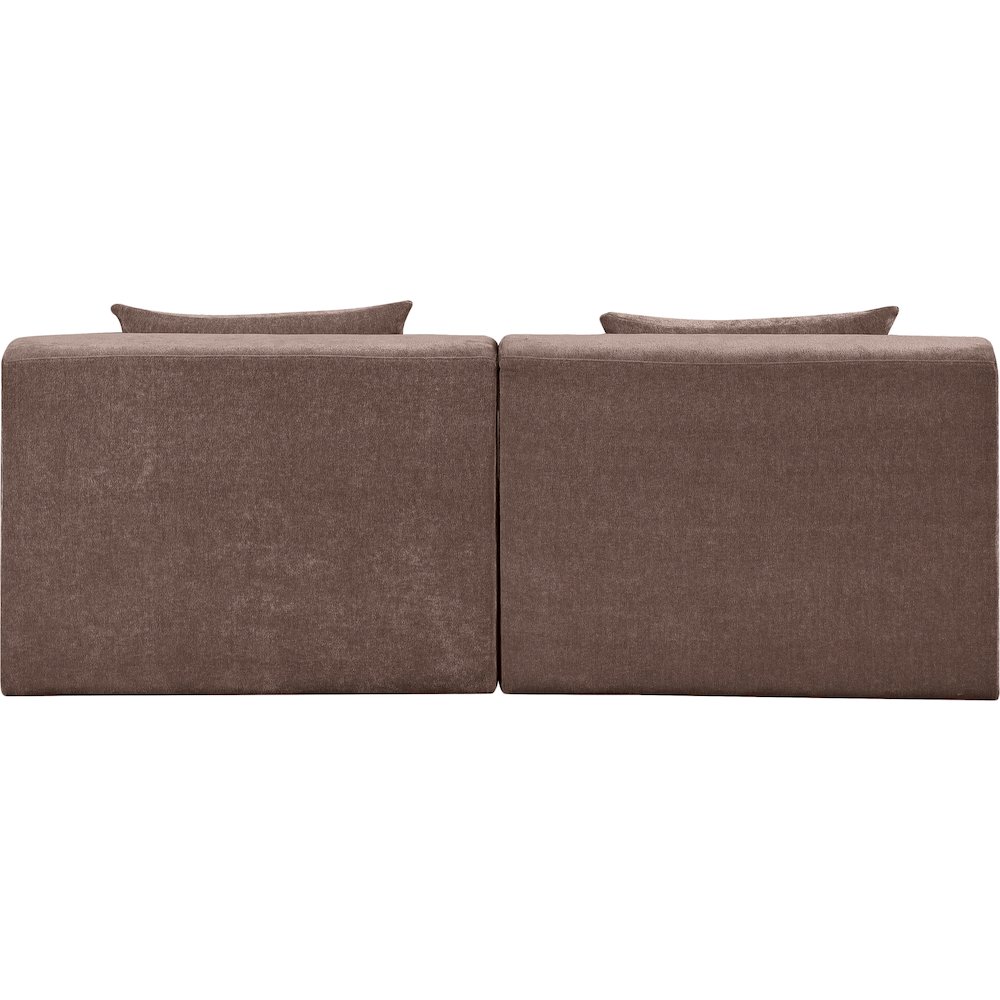 Stellar 76" Brown Chenille Fabric Upholstered 2pc. Modular Loveseat. Picture 2