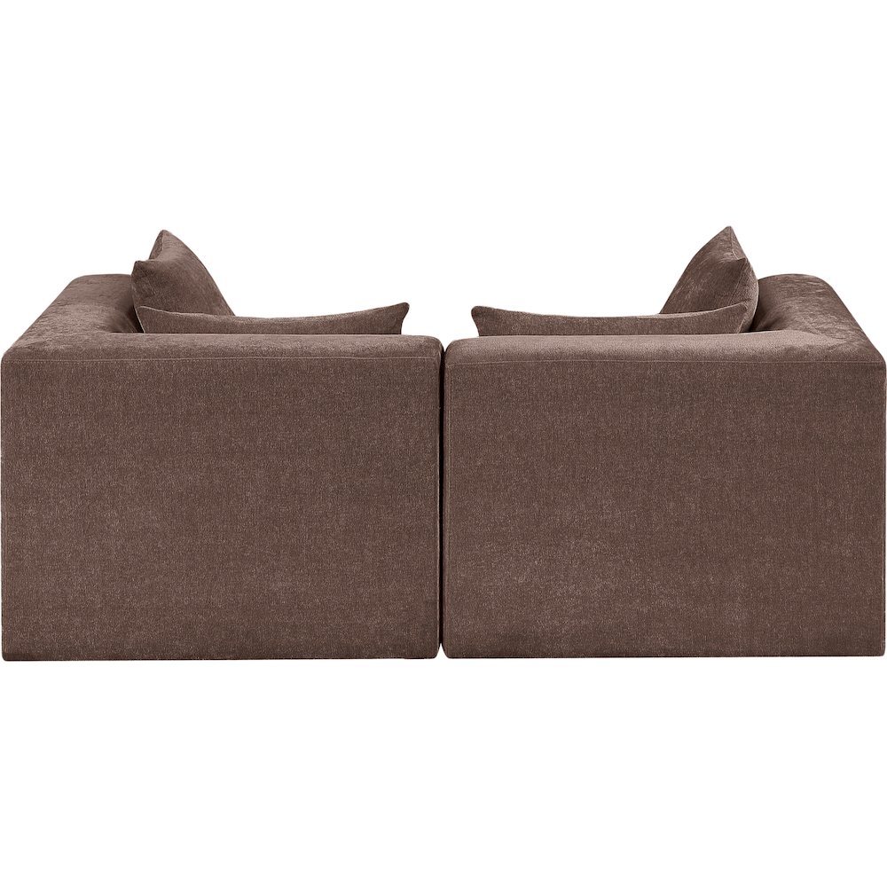 Stellar 76" Brown Chenille Fabric Upholstered 2pc. Modular Loveseat. Picture 2