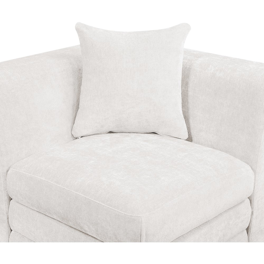 Stellar Cream Chenille Fabric Upholstered Modular Corner Chair. Picture 8