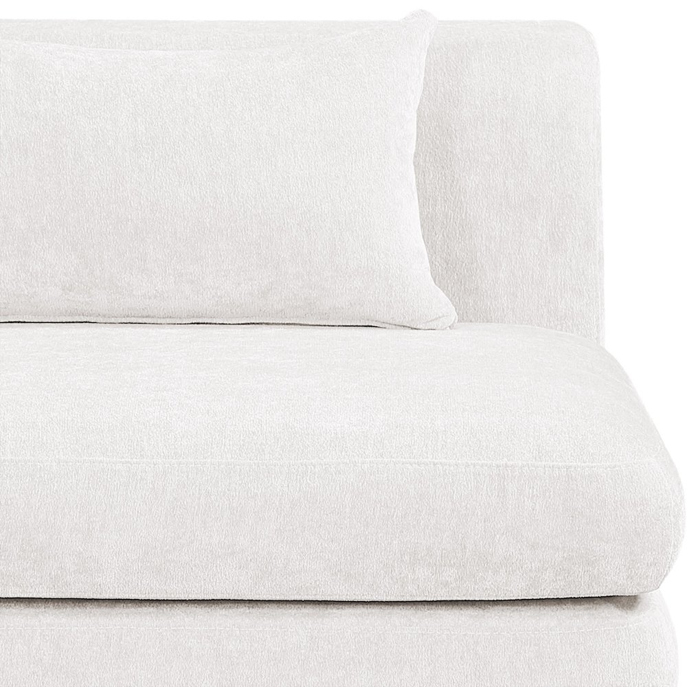 Stellar 114" Cream Chenille Fabric Upholstered 3pc. Modular Sofa. Picture 4