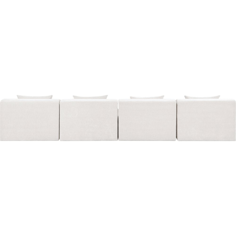 Stellar 152" Cream Chenille Fabric Upholstered 4pc. Modular Sofa. Picture 2