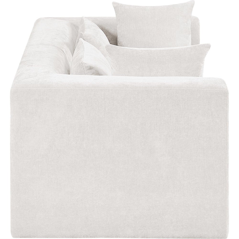 Stellar 76" Cream Chenille Fabric Upholstered 2pc. Modular Loveseat. Picture 8